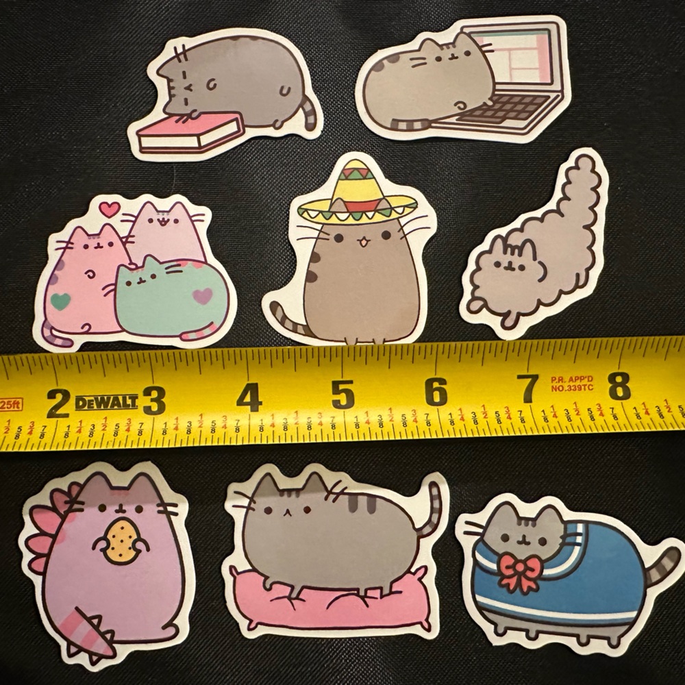 Lot of 8 Pusheen The Cat Vinyl Stickers